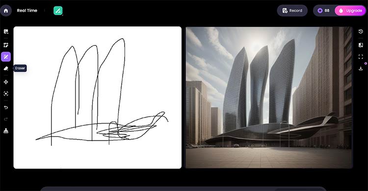 LookX AI real time render de boceto