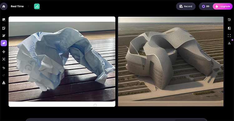 LookX AI real time con foto de maqueta